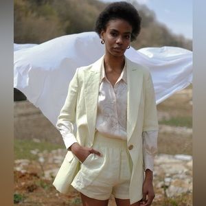 OHSEVENDAYS | Thursday Bahama Linen Blazer In Lime Size: S/M